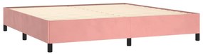 Estrutura de cama 200x200 cm veludo rosa
