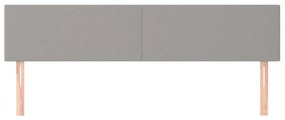 Cabeceira de cama 2 pcs tecido 80x5x78/88 cm cinzento-claro