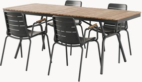 Conjunto de jantar de jardim em madeira de teca Parc, conjunto de 5