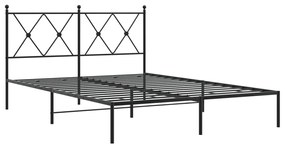 Estrutura de cama com cabeceira 140x200 cm metal preto
