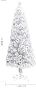 Árvore Natal artificial pré-iluminada 240 cm fibra ótica branco
