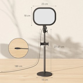 Candeeiro de secretária LED com regulação de intensidade, 5 modos de cor, 10 níveis de luminosidade, porta USB, temporizador e suporte para telemóvel,