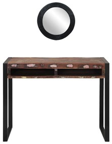 Mesa de Toucador com Espelho Multicolorida 100x50x75 cm de Madeira Rec