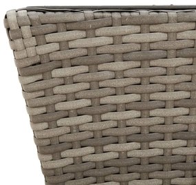 Canteiros com ganchos 2 pcs vime PE cinzento