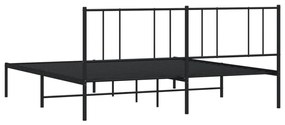 Estrutura de cama em metal com cabeceira 180x200 cm preto