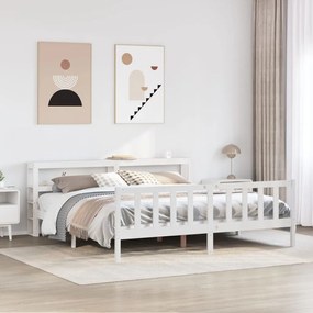 vidaXL Cama sem colchão 180x200 cm madeira de pinho maciça branco