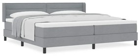 Cama Box com Colchão - Cinza Claro - 200 x 200 cm - Tecido