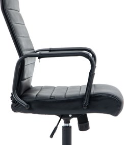 Cadeira de Escritório Columbus Couro Genuíno Preto