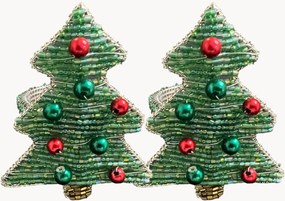 Argolas de guardanapo de Natal Beaded, conjunto de 2