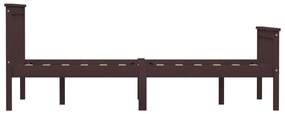 Estrutura de cama 120x200 cm pinho maciço castanho-escuro