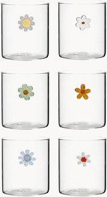 Copos em vidro borossilicato External Flowers, conjunto de 12