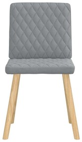Cadeiras de jantar 4 pcs tecido cinzento-claro