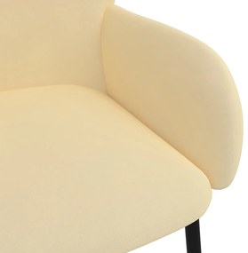Cadeiras de jantar 2 pcs veludo cor creme