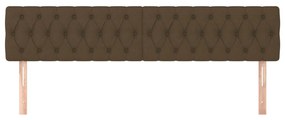 Cabeceira de cama 2 pcs tecido 90x7x78/88 cm castanho-escuro