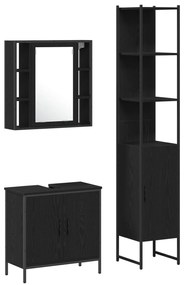 Armário de Pia para Casa de Banho vidaXL Carvalho Preto 60x30x60 cm Ma