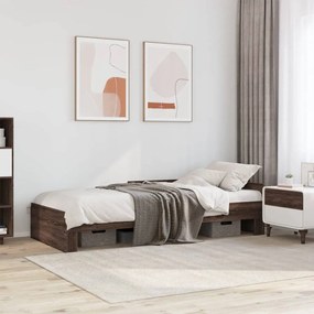 vidaXL Estrutura cama s/ colchão derivados madeira carvalho castanho