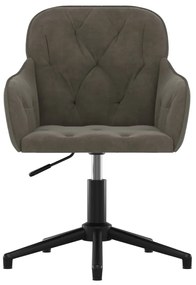 Cadeiras de jantar giratórias 2 pcs veludo cinzento-escuro
