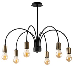 Candeeiro de Teto Sorek – Preto – 68 x 68 cm