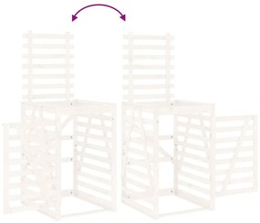 Abrigo para caixote do lixo 84x90x128,5 cm pinho maciço branco