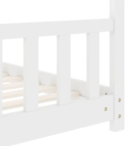 Estrutura de cama para crianças 70x140 cm pinho maciço branco