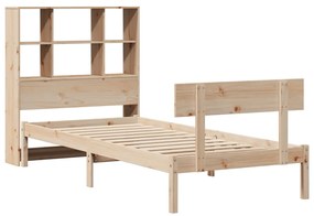 Cama com estante sem colchão 90x200 cm pinho maciço