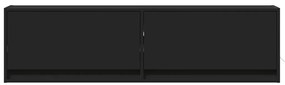 Móvel de parede para TV com luzes LED 140x31x38 cm preto