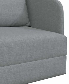 Sofá Cama de Chão 2-em-1 Cinza Claro 65x80x83 cm Tecido