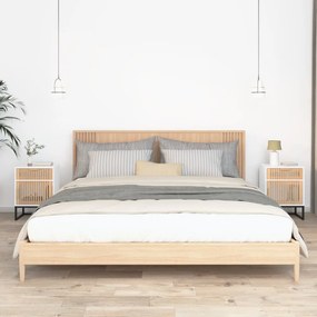 vidaXL Mesas cabeceira 2 pcs 40x30x55,5 cm deriv. madeira/ferro branco