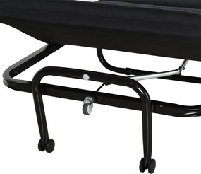 Cama Dobrável "Host" com Apoio de Cabeça Ajustável - Preto - 184x65x26