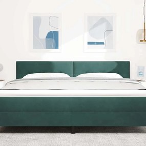 Cabeceira LED vidaXL Botão Tufted Verde Escuro 90 cm Veludo
