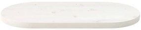 Tampo de mesa oval 70x35x2,5 cm pinho maciço branco