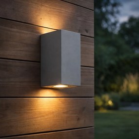 Candeeiro de parede exterior moderno cinzento 2-luzes IP44 - Pompei