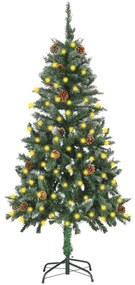 vidaXL Árvore de Natal pré-iluminada com pinhas 150 cm