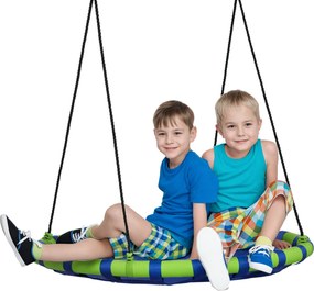 Outsunny Baloiço Infantil Ninho com Altura Ajustável para Crianças de 3-8 Anos Carga 150 kg para Exterior Ø100x120-180 cm Azul | Aosom Portugal