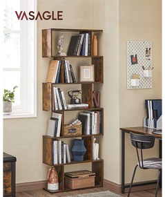 Estante sala com 6 prateleiras 70 x 24 x 190,5 cm Castanho Vintage