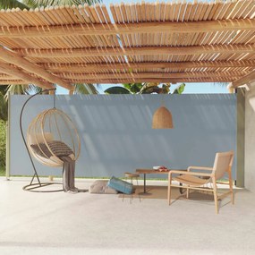 vidaXL Toldo lateral retrátil para pátio 200x600 cm cinzento
