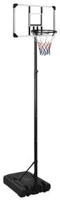 3107833 vidaXL Tabela de basquetebol 280-350 cm policarbonato transparente
