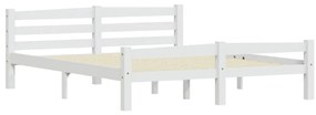 Estrutura de cama em pinho maciço 160x200 cm branco