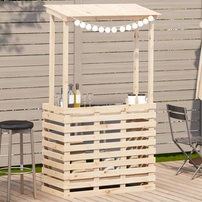 vidaXL Mesa de bar exterior c/ telhado 112,5x57x195,5cm madeira maciça