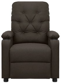 Poltrona elevatória tecido castanho-escuro