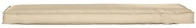 Almofada para Palete para Banco Bege 140 x 40 x 8 cm - Tecido Oxford