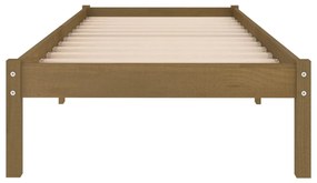 Estrutura de cama 100x200 cm pinho maciço castanho mel