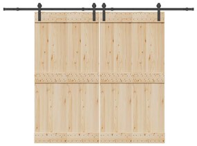 vidaXL Kit de ferragens para porta deslizante 305 cm aço preto