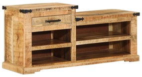 vidaXL Banco para Sapatos 110x35x50 cm Madeira Bruta de Mangueira