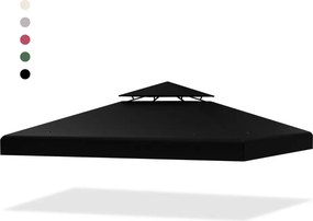 Toldo de substituição para tenda (NÃO INCLUIDA) de 2 andares de 300 x 300 cm com fivelas de alumínio, ganchos e fechos Preta