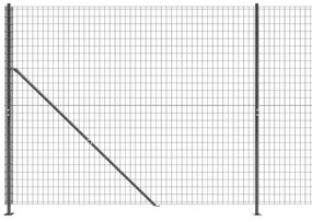 Cerca de malha de arame com flange 1,6x10 m antracite