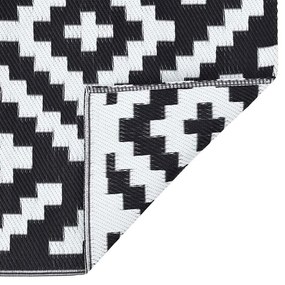 Tapete de exterior 160x230 cm ARAKIL PP branco e preto