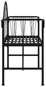 Banco de jardim de 2 lugares 128 cm aço preto