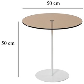 Mesa Lateral Chill-Out – Branco Bronze – 50cm x 50cm x 50cm