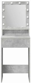 Mesa de Maquilhagem com Luzes LED em Cinzento Betão 50x41x135 cm